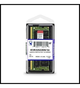 Kıngston Kvr32s22d8/16, 16gb, 3200mhz, Ddr4, Sodimm Notebook Ram, 1,2v, Cl22 (kutulu)