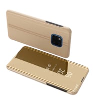 Huawei Mate 20 Pro Aynalı Kapaklı Lüx Kılıf (Gold)