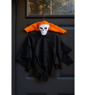 Halloween Cadılar Bayramı İskelet Çığlık Turuncu-Beyaz Korkunç Kapı Süsü