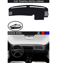 Fiat Tempra Dijital Ekran Için Uygun Torpido Koruma Halısı Siyah Kenar Renk Siyah
