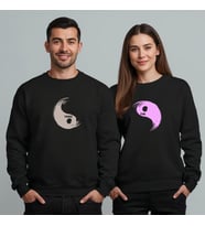 Sevgililer Günü Özel Kombin, 2 Ürün Bisiklet Yaka Sweatshirt (Siyah)