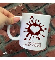Size Özel Kahvesiz Asla Olmaz Seramik Baskılı Kupa Bardaklar