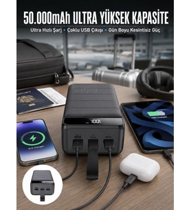 Powerbank Çoklu Şarj Girişi 50.000 Mah Taşınabilir Dijital Göstergeli (kopya)