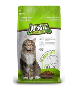 Jungle Tavuklu Balıklı Kedi Maması 500 Gr (Kahverengi)