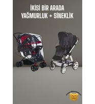 Tois Baby Lastikli Bebek Arabası Yağmurluk + Puset Sineliği (Siyah)