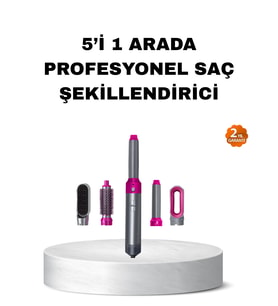 5’I 1 Arada Saç Şekillendirme Seti Negatif İyon Teknolojili Hızlı Kurutmalı - Lisinya