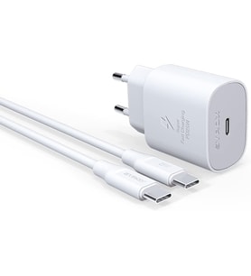 25W Type-C To Type-C Hızlı Şarj Aleti Set Beyaz