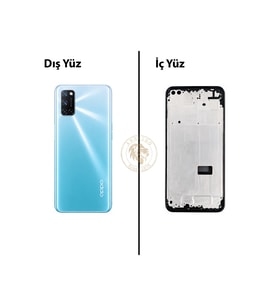 Oppo A72 Mavi Uyumlu Lensli Orta Kasa Full Kasa Kapak Gövde Housing