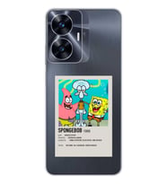 Realme C55 Uyumlu Sunger Bob Minimalist Poster Desenli Şeffaf Telefon Kılıfı