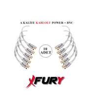 FURY 10 Adet A Kalite Kablolu Hazır BNC + DC POWER Jack Kablolu Konnektör