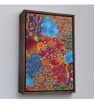 Çerçeveli Gustav Klimt - Çiçek Bahçesi Tablo (Siyah)