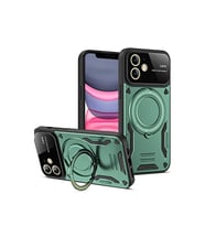 Apple iPhone 11 Kılıf Joy Lens Standlı Kapak - Koyu Yeşil