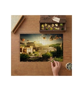 İtalya Roma Tarihi Colosseum Tasarımı 240 parça Ahşap Puzzle Ahşap Kutuda MP09034