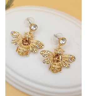 Gold Kraliçe Arı Küpe