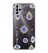 PrintiFy GM 21 Pro New Edition ile Uyumlu 1mm Slim Fit Nazar Boncuğu 5 Baskılı Silikon Şeffaf Kılıf