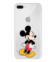 Apple iPhone 7 Plus Uyumlu Kamera Korumalı Tıpalı Kapak Mickey Mouse TasarımlıŞeffaf Kılıf