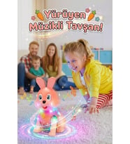 Işıklı ve Müzikli Hareket Eden Tavşan - Emeklemeye Teşvik Eden Eğitici Pilli Oyuncak