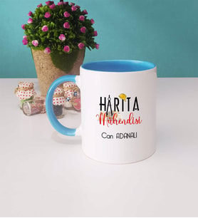 Harita Mühendisi Kupa Bardak Mavi