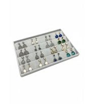 Cezayir Model Süet Kumaş Gri Renk 34/24 Cm Enine Küpe Standı