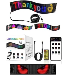 Led Matrix Panel Rg-B Ekran Kumandalı App Kontrollü Iş Yeri Otomobil Tır 60 Cm