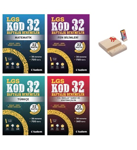 LGS 8. Sınıf Kod32 Haftalık Denemeler Tüm Dersler 4lü Set