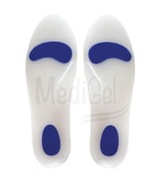 MG01 - Silikon Ortopedik  Ark Destekli, Darbe Emici, Topuk Dikeni Için Yumuşak Iç Tabanlık (Beyaz - Buz)
