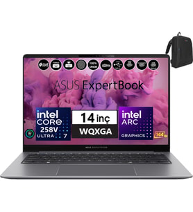 Asus Expertbook P5405CSA-WI7321TBS0D Intel Ultra 7 258V Aı 32GB 4tb SSD Arc 140V Windows 11 Pro 14" Wqxga 400NIT IPS Taşınabilir Bilgisayar WI7321TBS0D09+ZETTAÇANTA