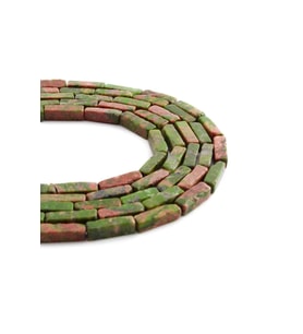 Unakit Doğal Taş Parlak Yeşil Dikdörtgen Kesim 4x13mm Dizi [AA]