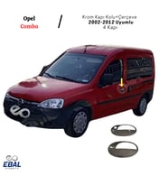 Opel Combo Krom Kapı Kolu+Çerçeve 2 kapı 2002-2012 Paslanmaz Çelik (Gümüş)