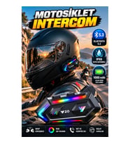 Bluetooth 5.3 Motosiklet Intercom – IPX6 Suya Dayanıklı, 1000 mAh Batarya ve RGB Işık