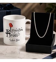 BK Gift Kişiye Özel Babalar Günü Tasarımlı Beyaz Kupa & Kral Zincir Kolye -9, Babalar Günü Hediyesi