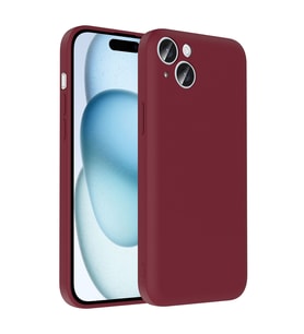 Apple iPhone 15 Plus Uyumlu Kılıf Kamera Korumalı Kartlık Hazneli Zore Vitra Kapak (Mürdüm)