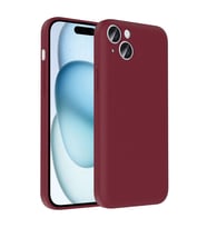Apple iPhone 15 Plus Uyumlu Kılıf Kamera Korumalı Kartlık Hazneli Zore Vitra Kapak (Mürdüm)
