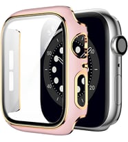 [Watch 8 7 45MM] Watch 8 7 45MM Watch Kasa Rose Ekran Koruyucu Kırılmaz Cam ve Tam Kaplayan Watch Kasa Koruyucu Kılıf Yüksek Hassasiyetli Tam Kaplayan Kılıf Apple Watch 8 7 45MM ile Uyumludur