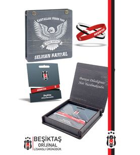 Beşiktaş Orijinal Lisanslı 3'lü BJK Silikon Bileklik Kişiye Özel Ahşap Kutulu (Çok Renkli)