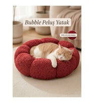 Renkli Pelüş Yatak, Konforlu ve Yumuşak Kedi Köpek Uyku Yatağı