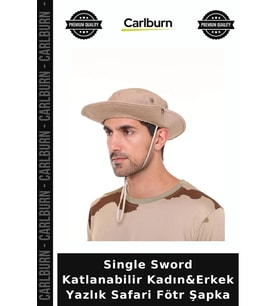 Single Sword Katlanabilir Kadın&Erkek Yazlık Safari Fötr Şapka Güneşlik Kombin Avcılık