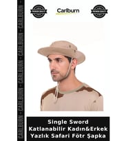 Single Sword Katlanabilir Kadın&Erkek Yazlık Safari Fötr Şapka Güneşlik Kombin Avcılık