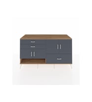 Kronos Konsol 3 Raflı 3 Çekmeceli 4 Kapaklı 176x59x99 Çam-Antrasit