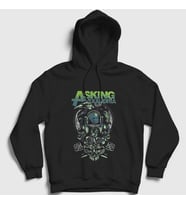 Presmono Unisex Siyah Crow Asking Alexandria Kapüşonlu Sweatshirt 377700tt