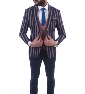 kombinli slimfit  Yelekli Takım Elbise