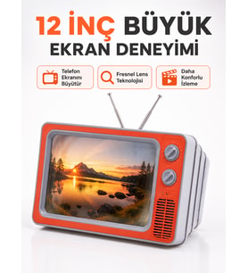 Telefon Ekran Büyütücü 3D HD Lens Retro TV Görünümlü Katlanabilir Mobil Ekran