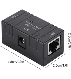 POE güç kaynağı modülü, mini POE birleştirici ayırıcı Evrensel RJ45 bağlantısı AP ağ köprüsü Yönlendirici, ağ anahtarı, bilgisayar ana bilgisayar ağ arabirimi için POE enjektörü (siyah)