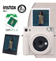 Instax SQ1 Beyaz Fotoğraf Makinesi 10lu Kare Film ve Pleksi Çerçeve
