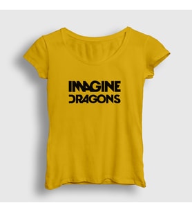 Presmono Kadın Sarı Logo V2 Imagine Dragons T-Shirt 82340tt (Sarı)