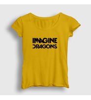 Presmono Kadın Sarı Logo V2 Imagine Dragons T-Shirt 82340tt (Sarı)