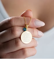 925 Ayar Gümüş Gold Kaplama Ayetel Kürsi Nazar