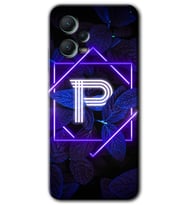 Redmi Note 12 5G Kılıf HD Desen Baskılı Kılıf - Dark Neon Yaprak P Harfi
