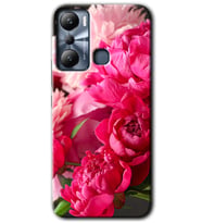 İnfinix Hot 20i Kılıf HD Desen Baskılı Kılıf - Kırmızı Beyaz Gül