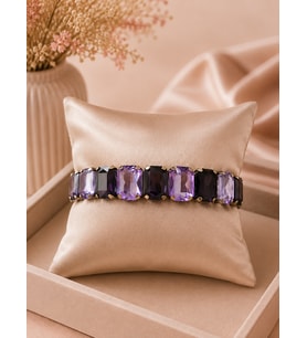 Valmont Accessories Kadın Altın Renk Mor Baget Taşlı Bileklik